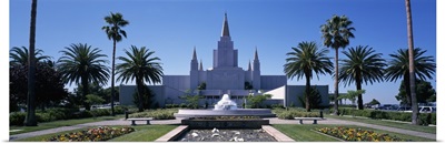 Formal garden in front of a temple, Oakland Temple, Oakland, Alameda County, California