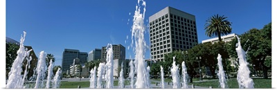 Fountain in a park, Plaza De Cesar Chavez, Downtown San Jose, San Jose, Santa Clara County, California,