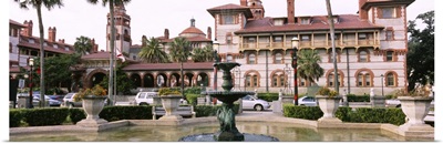Fountain in front of a building, Lightner Museum, Flagler College, King Street, St. Augustine, Florida