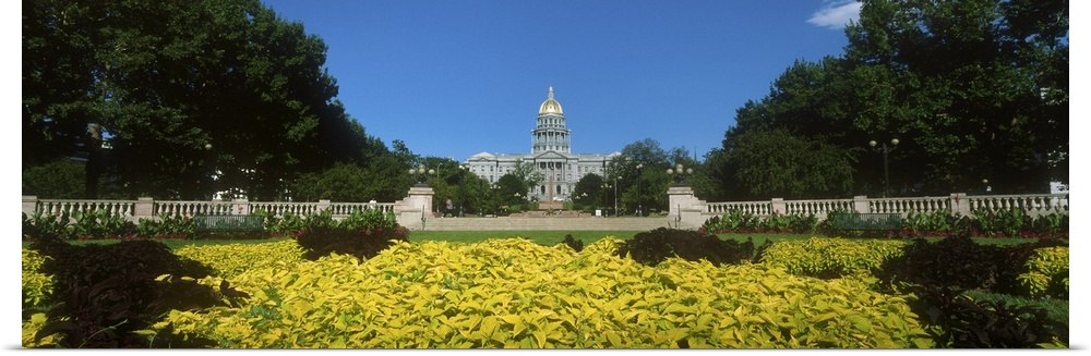 Garden in front of a State Capitol Building, Civic Park Gardens, Denver, Colorado