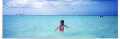 Girl in Ocean Jamaica