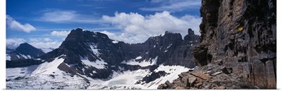 Glacier in front of a mountain, Continental Divide, US Glacier National Park, Montana