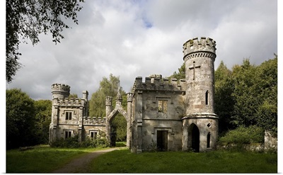 Gothic Entrance Gate to Ballysaggartmore Towers, Lismore, County Waterford, Ireland
