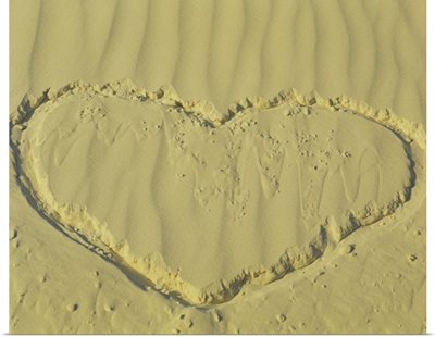 Heart drawn in sand, Taos, Taos County, New Mexico