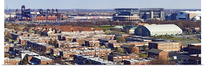 High angle view of a baseball stadium in a city, Eagles Stadium, Philadelphia, Pennsylvania