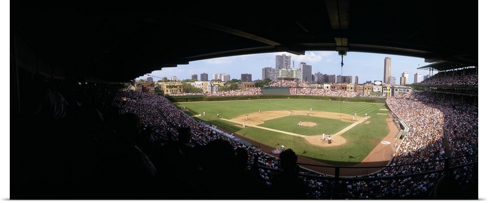 High angle view of a baseball stadium Wrigley Field Chicago Illinois