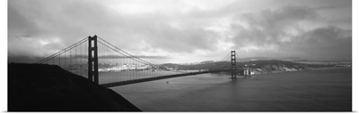 High angle view of a bridge across the sea, Golden Gate Bridge, San Francisco, California