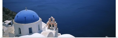 High angle view of a church, Oia, Santorini, Greece
