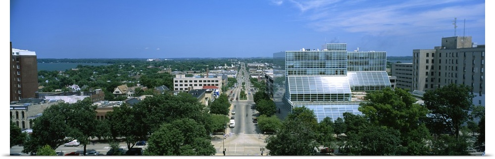 High Angle View Of A City, E. Washington Ave, Madison, Wisconsin