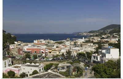 High angle view of a city, Lacco Ameno, Ischia, Naples, Campania, Italy