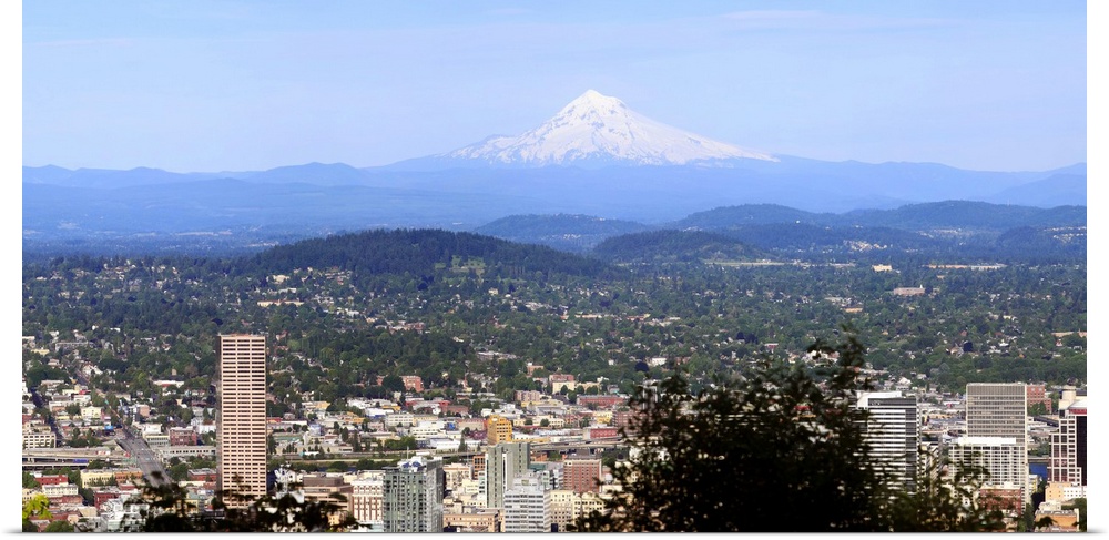 High angle view of a city, Mt Hood, Portland, Oregon