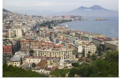 High angle view of a city, Naples, Campania, Italy