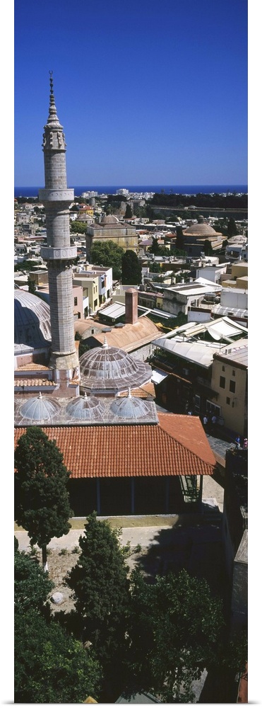 High angle view of a city, Rhodes, Greece