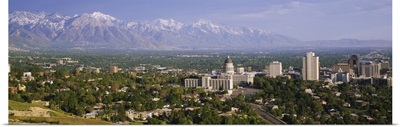 High angle view of a city, Salt Lake City, Utah