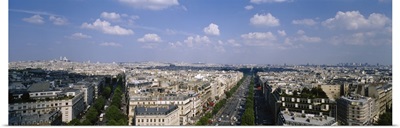 High angle view of a cityscape, Arc De Triomphe, Paris, France
