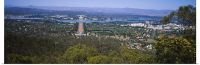 High angle view of a cityscape, Canberra, Australia