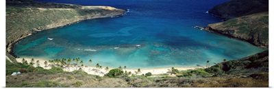 High angle view of a coast, Hanauma Bay, Oahu, Honolulu County, Hawaii