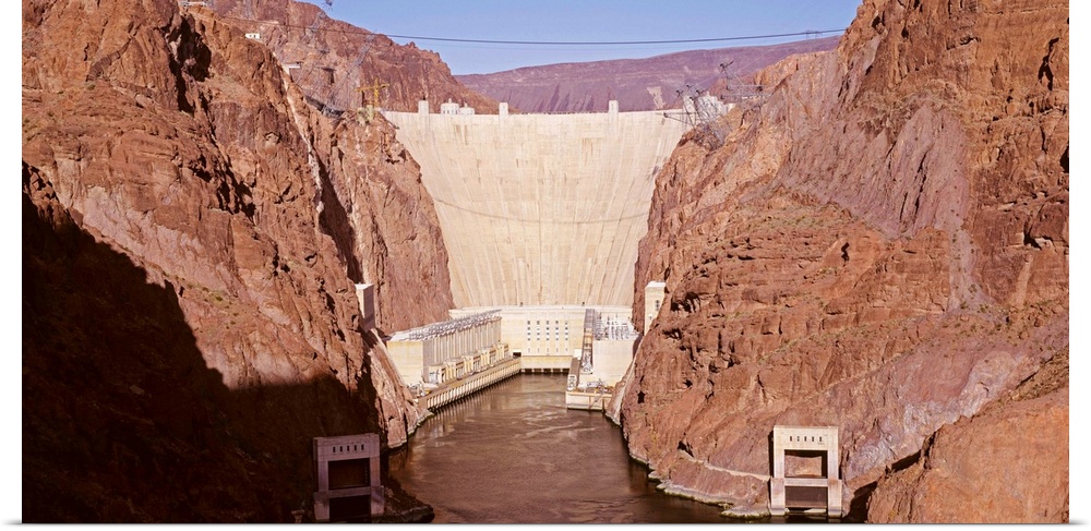 High angle view of a dam, Hoover Dam, Clark County, Nevada