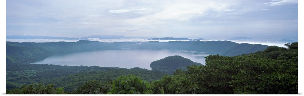 High angle view of a lake, Crater Lake, Cerro Verde National Park, El Salvador