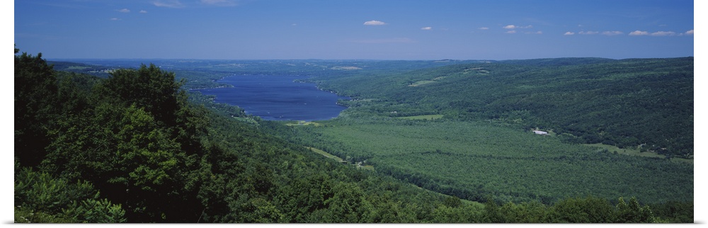 High angle view of a lake, Honeoye Lake, Finger Lakes, New York State
