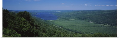 High angle view of a lake, Honeoye Lake, Finger Lakes, New York State