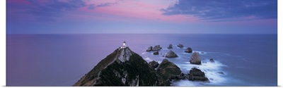 High angle view of a lighthouse, Nugget Point, The Catlins, South Island New Zealand, New Zealand