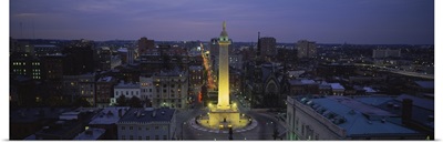 High angle view of a monument, Washington Monument, Mount Vernon Place, Baltimore, Maryland