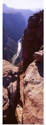 High angle view of a river passing through a canyon, Colorado River, North Rim, Toroweap, Grand Canyon National Park, Utah