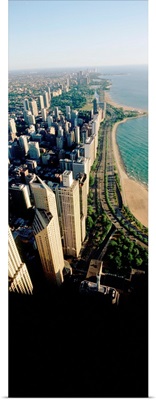 High angle view of a road along a city, Lake Shore Drive, Chicago, Illinois