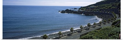 High angle view of a road along the coast, Seixal, Madeira, Portugal