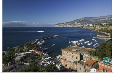 High angle view of a town, Marina Piccola, Sorrento, Naples, Campania, Italy