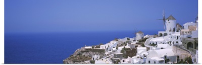 High angle view of a town, Oia, Santorini, Greece