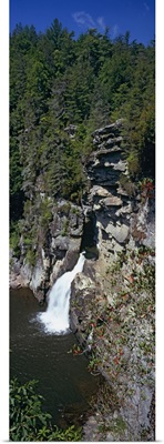 High angle view of a waterfall, Linville Falls, Blue Ridge Mountains, Burke County, North Carolina,