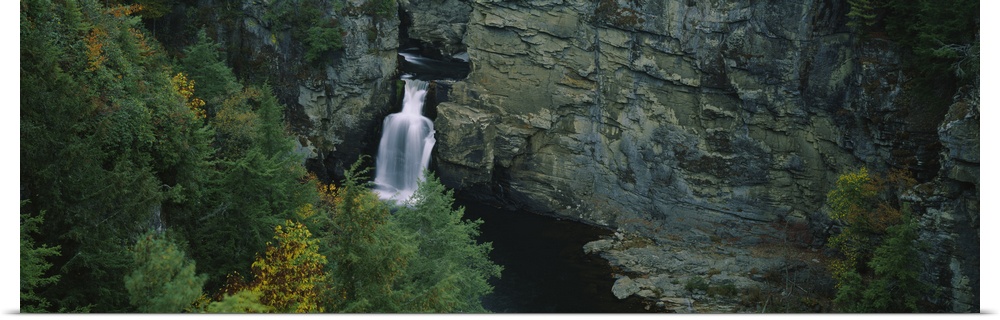 High angle view of a waterfall, Linville Falls, Blue Ridge Parkway, North Carolina