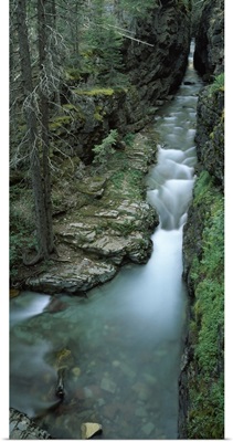 High angle view of a waterfall, Mt Timpanogos, Wasatch Mountains, Utah,