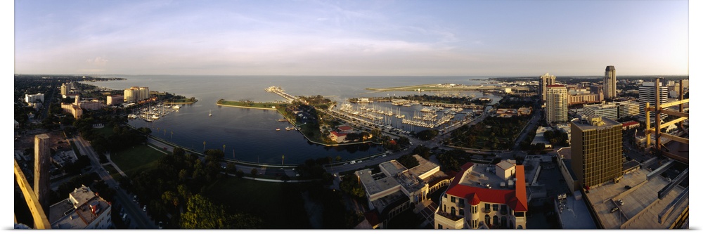 High angle view of buildings at the waterfront, Tampa Bay, Florida
