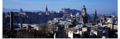 High angle view of buildings in a city, Edinburgh, Scotland