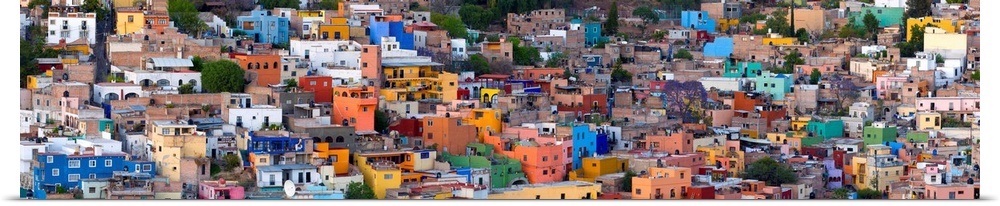 High angle view of buildings in a city, Guanajuato, Mexico