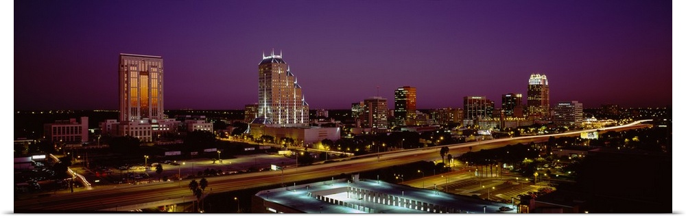 High angle view of buildings in a city, Orlando, Florida