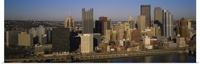 High angle view of buildings in a city, Pittsburgh, Pennsylvania