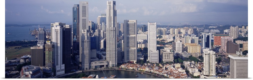 High angle view of buildings in a city, Singapore