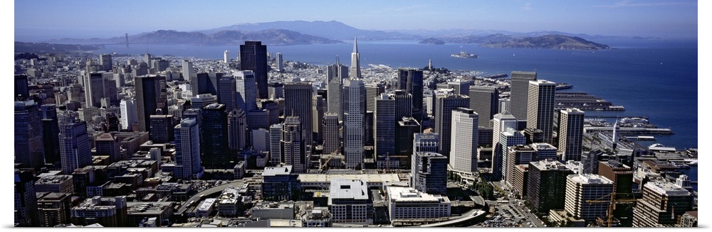 High angle view of skyscrapers in a city, San Francisco, California