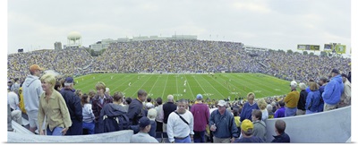 High angle view of spectators in a football stadium, Iowa