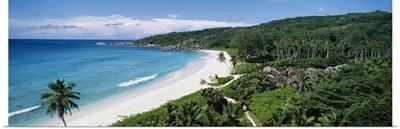 High angle view of the beach, Grand Anse Beach, La Digue Island, Seychelles