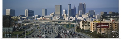High angle view of traffic on a highway, Atlanta, Georgia