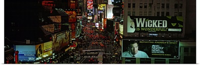 High angle view of traffic on the road, Times Square, Manhattan, New York City, New York State