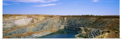 High angle view of water in a gold mine, Kalgoorlie, Australia