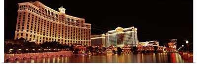 Hotel lit up at night Bellagio Resort And Casino The Strip Las Vegas Nevada