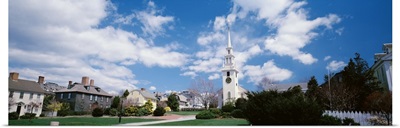 Houses around a church, Newport, Rhode Island