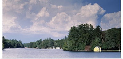Houses at the lakeside, Adirondack State Park, Old Forge, Herkimer County, New York State